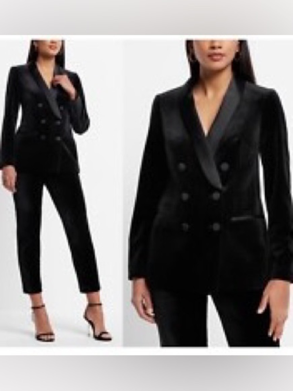Express Velvet Six Button Blazer